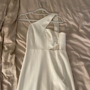 Aidan Maddox white cutout dress